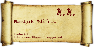 Mandjik Móric névjegykártya